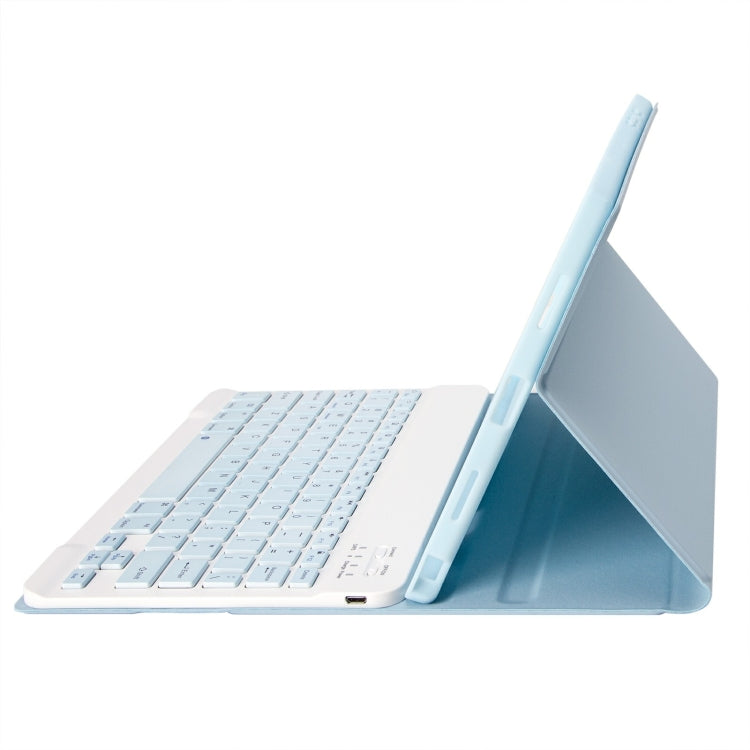 For iPad 11 2025 / 10th Gen 10.9 2022 A10B Lambskin Texture Ultra-thin Bluetooth Keyboard Leather Tablet Case with Pen Slot, A10B