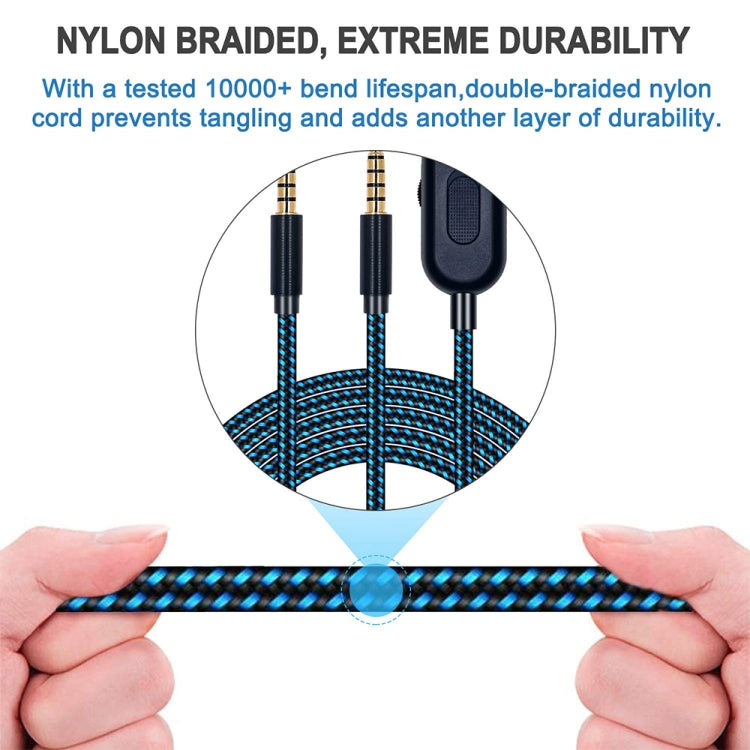 ZS0162 Wired Control Version Gaming Headset Audio Cable for Logitech Astro A10 A40 A30, Wired Control Version