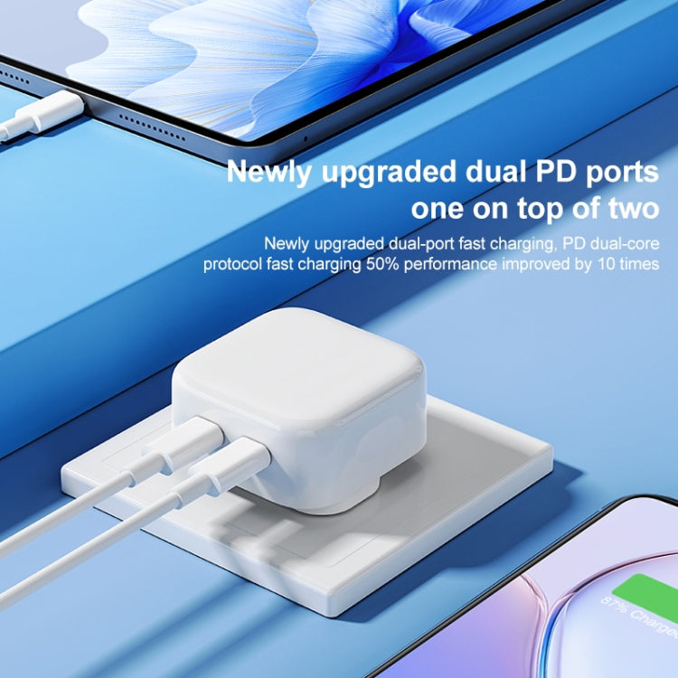 شاحن ROCK T58 بقوة 35 واط بمنفذي USB-C / تايب-سي PD، قابس صيني، قابس صيني