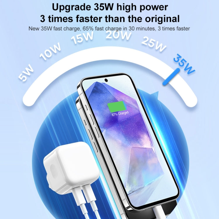 شاحن ROCK T58 بقوة 35 واط بمنفذي USB-C / تايب-سي PD، قابس صيني، قابس صيني