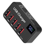 شاحن سريع متعدد الوظائف 988A DC 12 فولت 5 منافذ USB مع شاشة رقمية