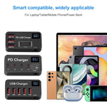 شاحن سريع متعدد الوظائف 988A DC 12 فولت 5 منافذ USB مع شاشة رقمية