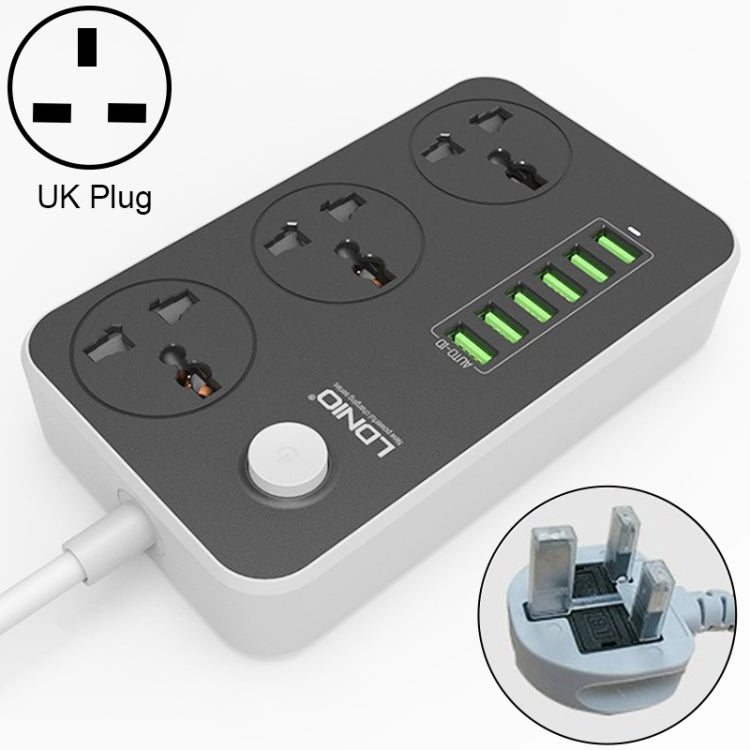 مقبس سفر منزلي ومكتبي متعدد الوظائف LDNIO SC3604 مع 6 منافذ USB، طول الكابل: 2م، قابس أمريكي، SAS8611AUK، SAS8611AUS، SAS8611BUK، SAS8611BUS، SAS8611EU