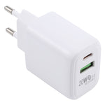 شاحن سفر سريع LZ-215A+C بقوة 20 واط QC 3.0 USB + PD 3.0 USB-C / تايب-سي، قابس أوروبي، قابس أوروبي