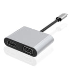 محطة إرساء 2 في 1 متعددة الوظائف USB-C / Type-C إلى HDMI + VGA HUB