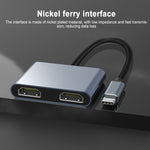 محطة إرساء 2 في 1 USB-C / Type-C متعددة الوظائف إلى HDMI مزدوج HUB