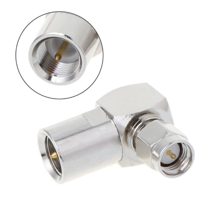 Both SMA Male to FME RF Plug Right Angle Connector Folded Adapter for Coaxial Cable
