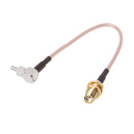 Câble adaptateur coaxial RF double SMA femelle vers CRC9/TS9 RG316, longueur : 15 cm