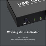 2x4 USB Switch 2 Port PCs Sharing 4 Devices for Printer Keyboard Mouse Monitor, 2x4 USB Switc