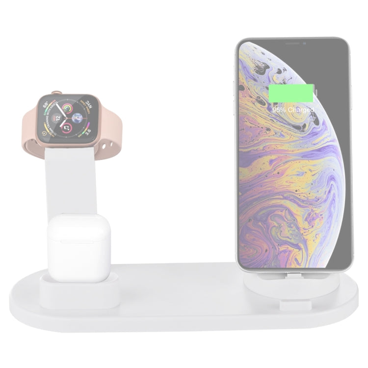 HQ-UD15 قاعدة شحن لاسلكي دوارة مع حامل للهواتف / ساعات iWatch / AirPods (فضي)، فضي (مع شحن لاسلكي)، بدون شحن لاسلكي أبيض، بدون شحن لاسلكي أسود، أبيض (مع شحن لاسلكي)