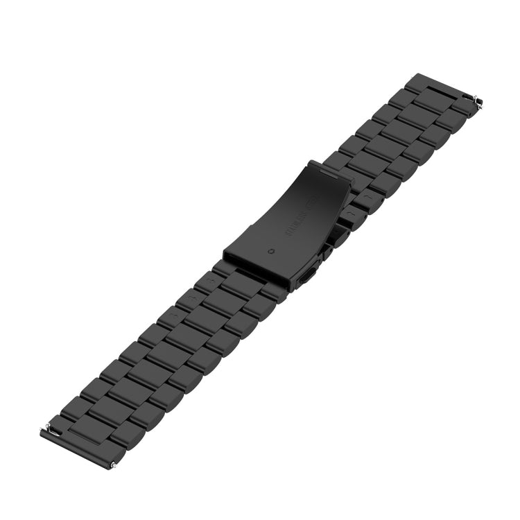 For Huami GTS/Galaxy Watch 42/40/44 Universal Three Beads Stainless Steel Watch Wrist Strap 20mm, Black, Gold, Rose Gold, Colourful, Silver