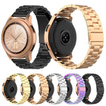 For Huami GTS/Galaxy Watch 42/40/44 Universal Three Beads Stainless Steel Watch Wrist Strap 20mm, Black, Gold, Rose Gold, Colourful, Silver