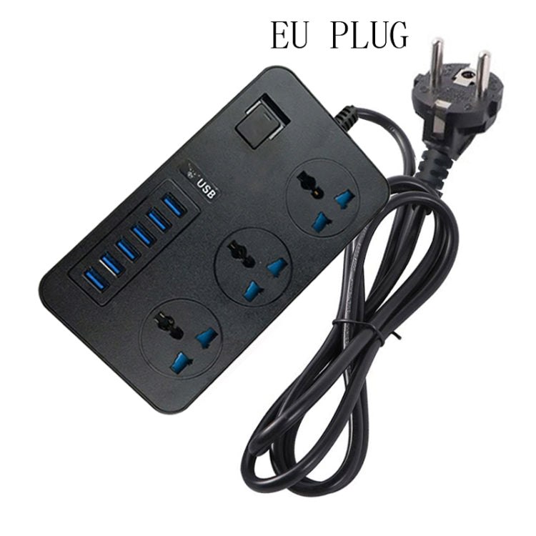 مقبس متعدد الوظائف T09 بقوة 3000 واط مع 3 فتحات دولية + 6 منافذ USB للشحن الذكي، قابس أوروبي، قابس أمريكي، قابس بريطاني