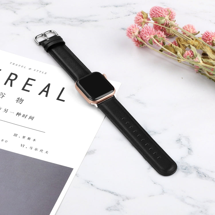 For Apple Watch Series 5 & 4 44mm 3 & 2 & 1 42mm Round Hole Leather Strap