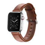For Apple Watch Series 5 & 4 44mm 3 & 2 & 1 42mm Round Hole Leather Strap