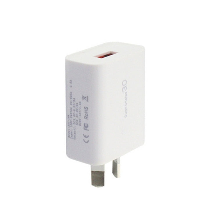 شاحن بواجهة USB واحدة QC 3.0 بقوة 18 واط و3 أمبير، قابس AU
