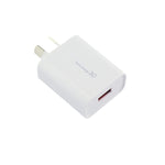شاحن بواجهة USB واحدة QC 3.0 بقوة 18 واط و3 أمبير، قابس AU