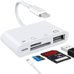 محول قارئ كاميرا ZS-S1827 4 في 1 لبطاقات SD + TF + شحن 8 دبابيس + واجهة USB إلى واجهة 8 دبابيس، يدعم جميع أنظمة iOS