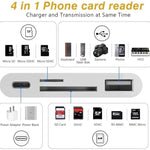 محول قارئ كاميرا ZS-S1827 4 في 1 لبطاقات SD + TF + شحن 8 دبابيس + واجهة USB إلى واجهة 8 دبابيس، يدعم جميع أنظمة iOS
