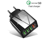 كابل بيانات 2 في 1 بطول 1 متر من USB إلى Micro USB + شاحن سريع عالمي 30 واط QC 3.0 مع 4 منافذ USB لهواتف المحمول والأجهزة اللوحية وأجهزة الكمبيوتر، مجموعة شاحن سفر، قابس الاتحاد الأوروبي، مجموعة Micro USB قابس الاتحاد الأوروبي