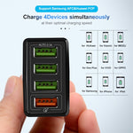 كابل بيانات 2 في 1 بطول 1 متر من USB إلى Micro USB + شاحن سريع عالمي 30 واط QC 3.0 مع 4 منافذ USB لهواتف المحمول والأجهزة اللوحية وأجهزة الكمبيوتر، مجموعة شاحن سفر، قابس الاتحاد الأوروبي، مجموعة Micro USB قابس الاتحاد الأوروبي
