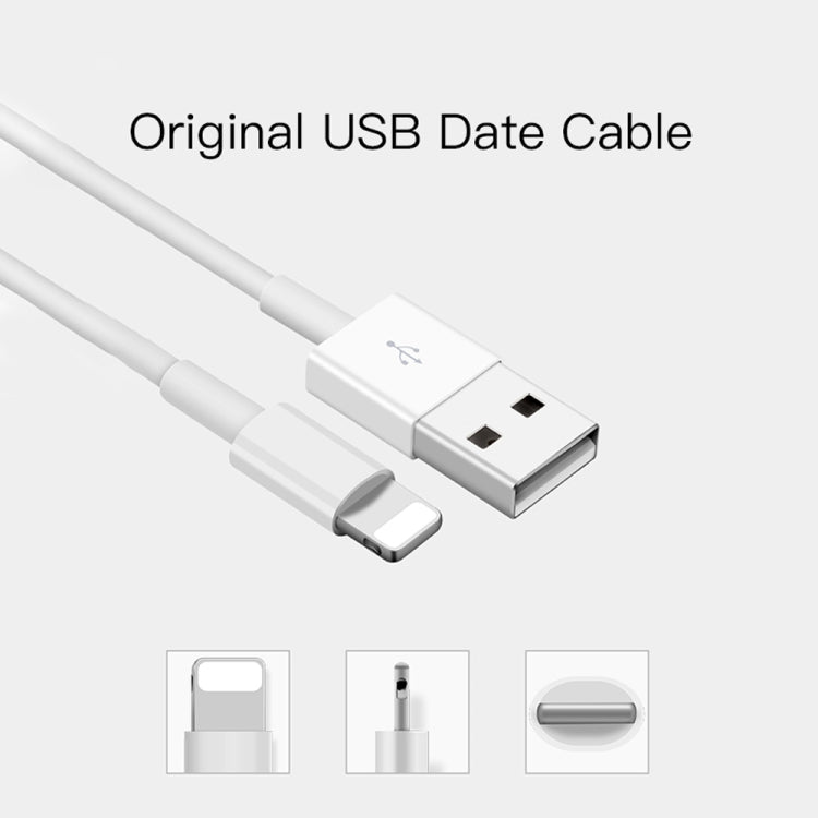 2 in 1 1m USB to 8 Pin Data Cable + 30W QC 3.0 4 USB Interfaces Mobile Phone Tablet PC Universal Quick Charger Travel Charger Set, EU Plug, 8 Pin Set EU Plug
