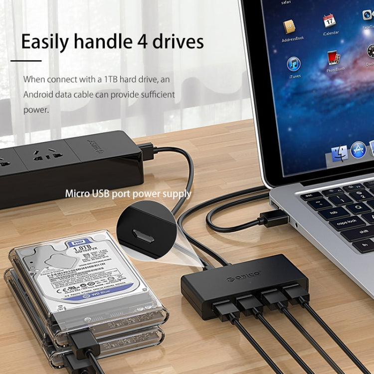 موزع USB3.0 من ORICO موديل G11-H4-U3-100-BK بأربعة منافذ