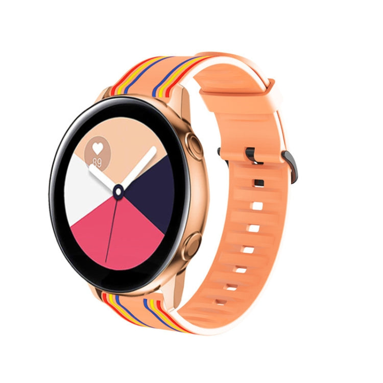 20mm For Huami Amazfit GTS / Samsung Galaxy Watch Active 2 / Huawei Watch GT2 42MM Striped Silicone Strap