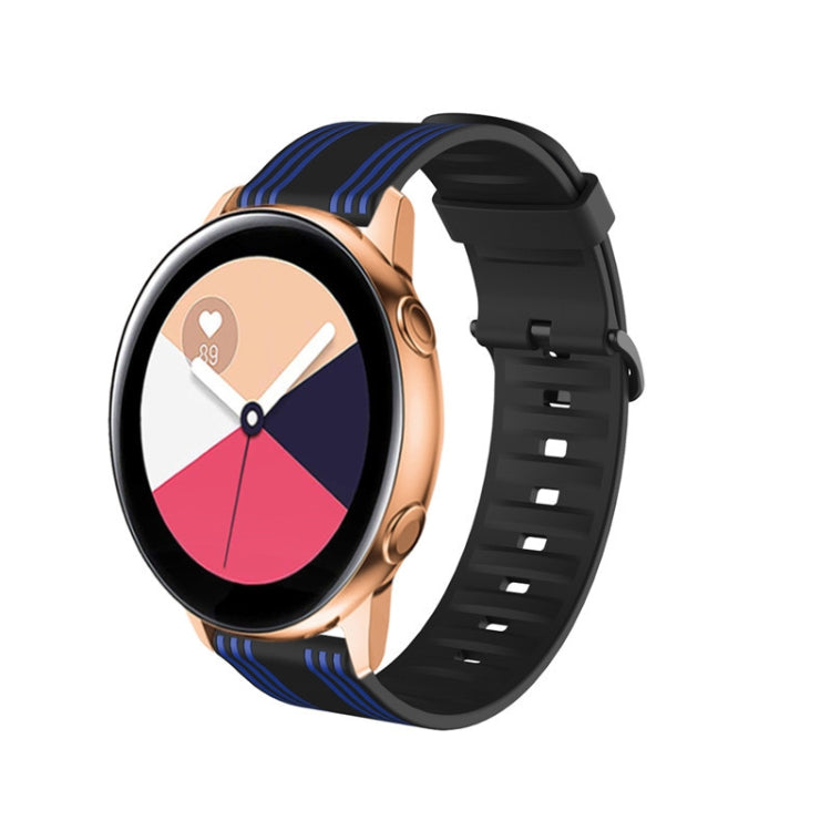 20mm For Huami Amazfit GTS / Samsung Galaxy Watch Active 2 / Huawei Watch GT2 42MM Striped Silicone Strap