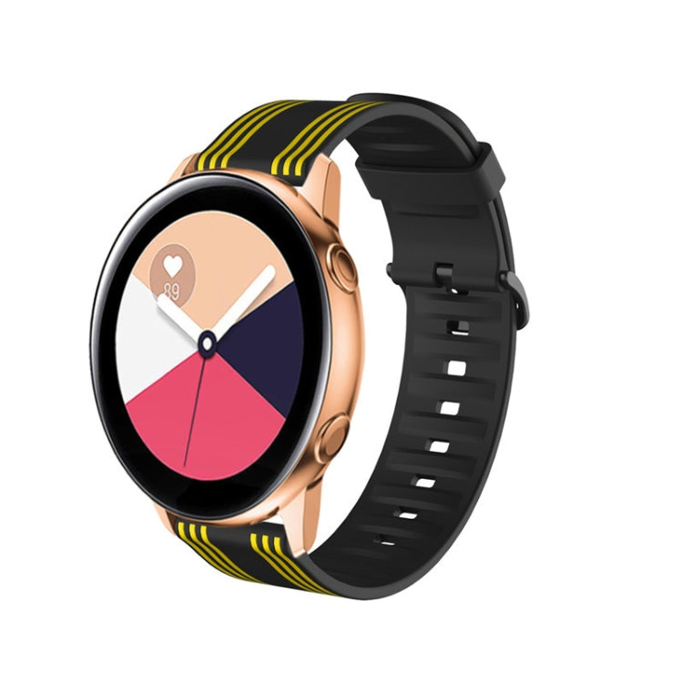20mm For Huami Amazfit GTS / Samsung Galaxy Watch Active 2 / Huawei Watch GT2 42MM Striped Silicone Strap