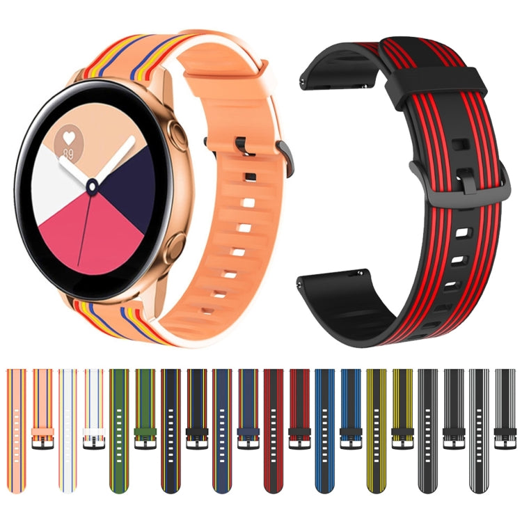 20mm For Huami Amazfit GTS / Samsung Galaxy Watch Active 2 / Huawei Watch GT2 42MM Striped Silicone Strap