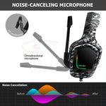 ONIKUMA K20 PS4 Surround Sound Bass PC Gamer Headphone with Microphone, RGB Light