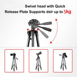 L-3600 Live Tripod with Three-Dimensional Damping Gimbal  Detachable Quick Release Plate  Height Adjustment 62-170cm for SLR Camera  Live Light  Projector ( Black), L-3600