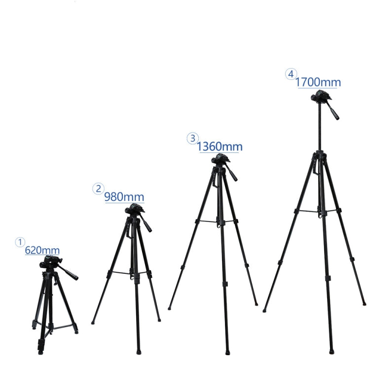 L-3600 Live Tripod with Three-Dimensional Damping Gimbal  Detachable Quick Release Plate  Height Adjustment 62-170cm for SLR Camera  Live Light  Projector ( Black), L-3600