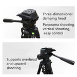 L-3600 Live Tripod with Three-Dimensional Damping Gimbal  Detachable Quick Release Plate  Height Adjustment 62-170cm for SLR Camera  Live Light  Projector ( Black), L-3600