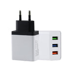 شاحن سفر للهاتف المحمول 2 أمبير مع 3 منافذ USB، قابس الاتحاد الأوروبي