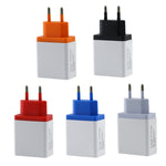 شاحن سفر للهاتف المحمول 2 أمبير مع 3 منافذ USB، قابس الاتحاد الأوروبي