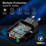 شاحن سريع صغير QC3.0 USB بقدرة 18 واط للهواتف المحمولة والأجهزة اللوحية، قابس الولايات المتحدة، قابس الولايات المتحدة