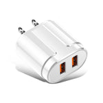 رأس شاحن سفر محمول مزدوج USB لهواتف المحمول والأجهزة اللوحية، قابس الولايات المتحدة، قابس الولايات المتحدة