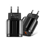 رأس شاحن سفر محمول مزدوج USB لهواتف المحمول والأجهزة اللوحية، قابس الاتحاد الأوروبي، قابس الاتحاد الأوروبي