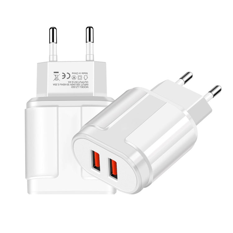 رأس شاحن سفر محمول مزدوج USB لهواتف المحمول والأجهزة اللوحية، قابس الاتحاد الأوروبي، قابس الاتحاد الأوروبي