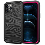 For iPhone 12 Pro Max Wave Pattern 3 in 1 Silicone+PC Shockproof Protective Case, For iPhone 12 Pro Max