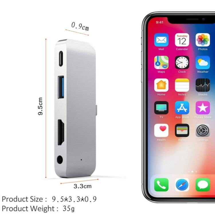 محول متعدد الوظائف 4 في 1 من نوع Type-C / USB-C إلى HDMI + AUX + USB + PD Type-C / USB-C HUB