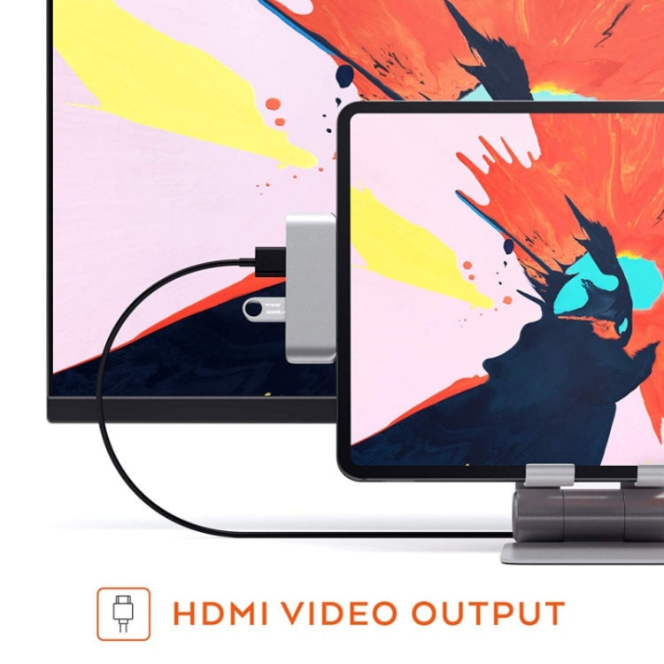محول متعدد الوظائف 4 في 1 من نوع Type-C / USB-C إلى HDMI + AUX + USB + PD Type-C / USB-C HUB