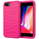 For iPhone 6/7/8G Wave Pattern 3 in 1 Silicone+PC Shockproof Protective Case