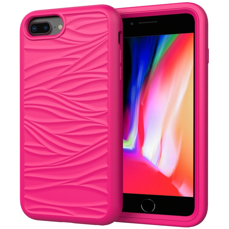 For iPhone 6/7/8G Wave Pattern 3 in 1 Silicone+PC Shockproof Protective Case