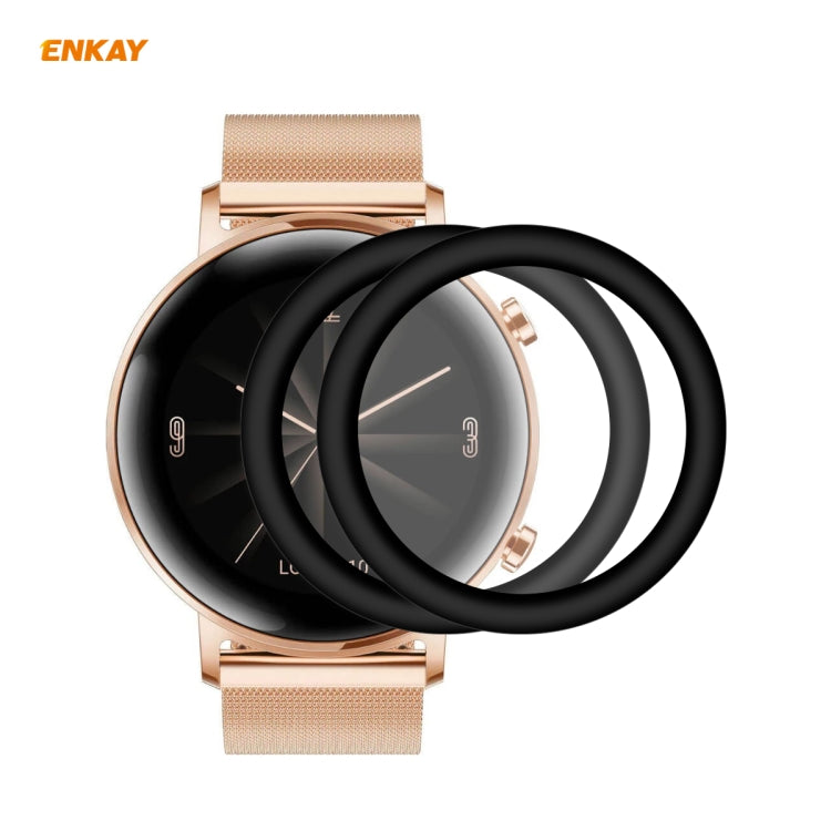 2 PCS ENKAY Hat-Prince 3D Full Screen Soft PC Edge + PMMA HD Screen Protector Film, For Huawei Watch GT 2 42mm, For Samsung Galaxy Active 2 40mm, For Samsung Galaxy Active 2 44mm, For Xiaomi Mi Band 4, For Fitbit Versa 2