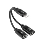 ENKAY ENK-AT104 8 Pin to Dual 8 Pin Charging Listen to Songs Aluminum Alloy Adapter Conversion Cable