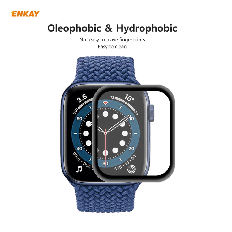 2 PCS ENKAY Hat-Prince 0.2mm 9H Surface Hardness 3D Explosion-proof Aluminum Alloy Edge Full Screen Tempered Glass Screen Film, For Apple Watch 6/5/4/SE 40mm