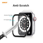 2 PCS ENKAY Hat-Prince 0.2mm 9H Surface Hardness 3D Explosion-proof Aluminum Alloy Edge Full Screen Tempered Glass Screen Film, For Apple Watch 6/5/4/SE 40mm